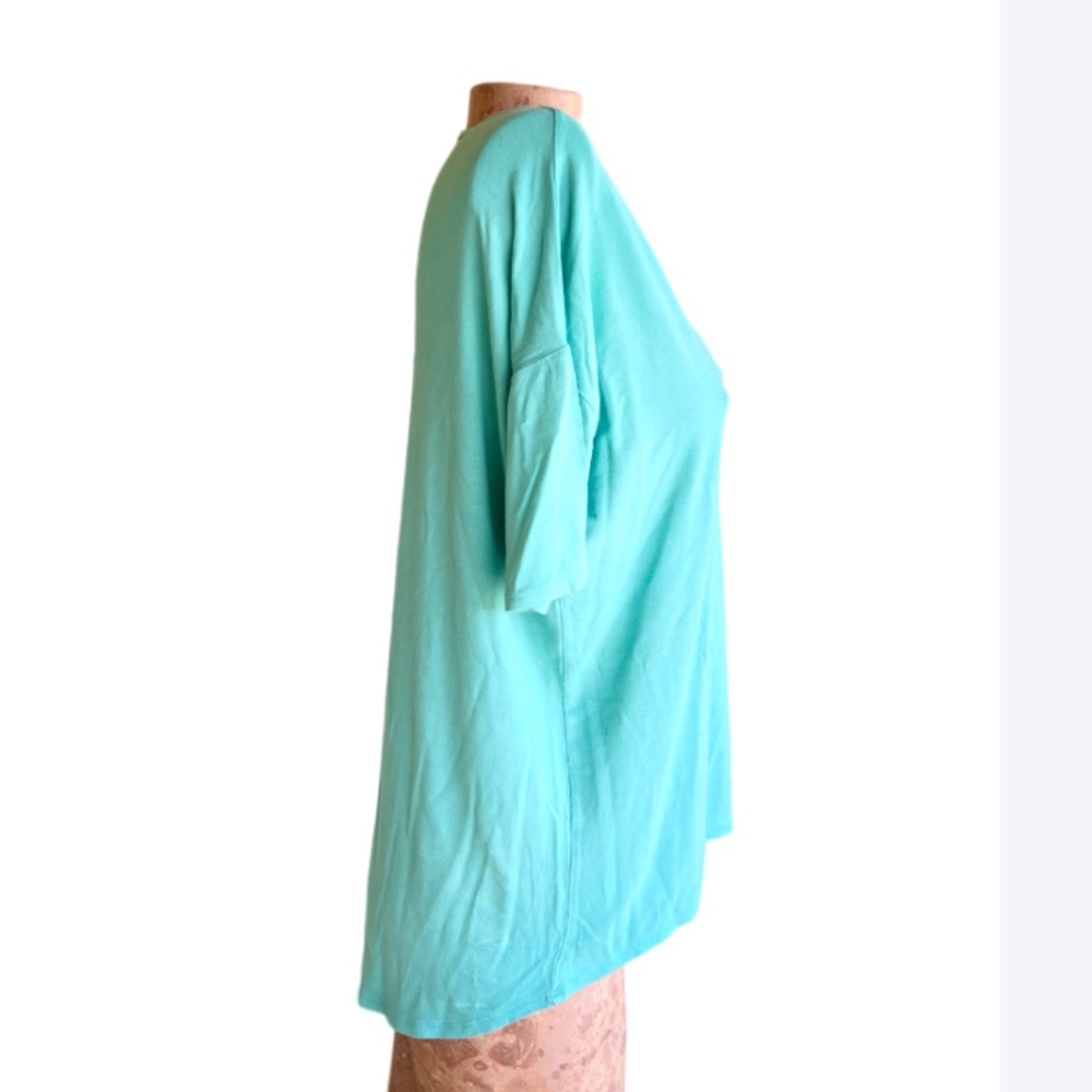 Turquoise Oversized 3/4 Sleeve Tunic - Picture 4 of 7